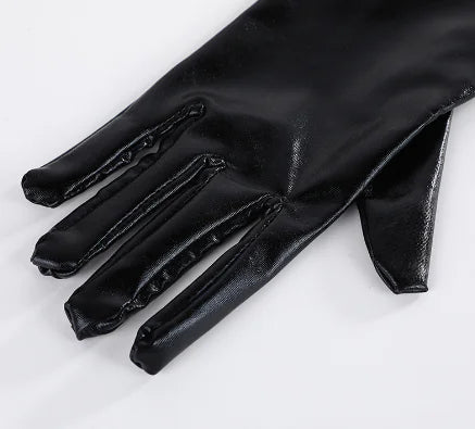 Gothic Punk PU Leather Long Gloves