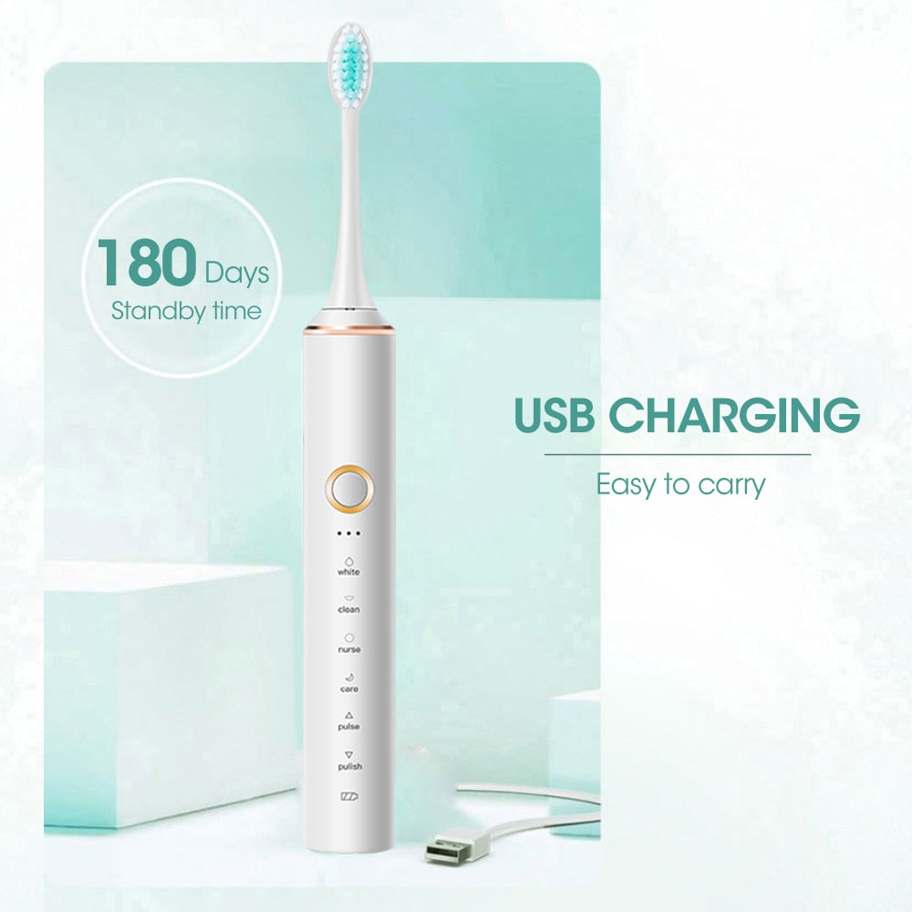 Sonic Electric Toothbrush Travel for Adults Children Denta Whitening