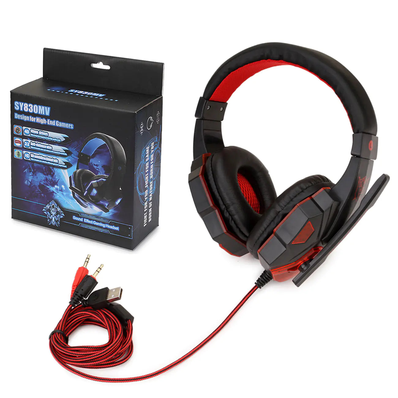Gaming Headset with LED for Esports and PC Use