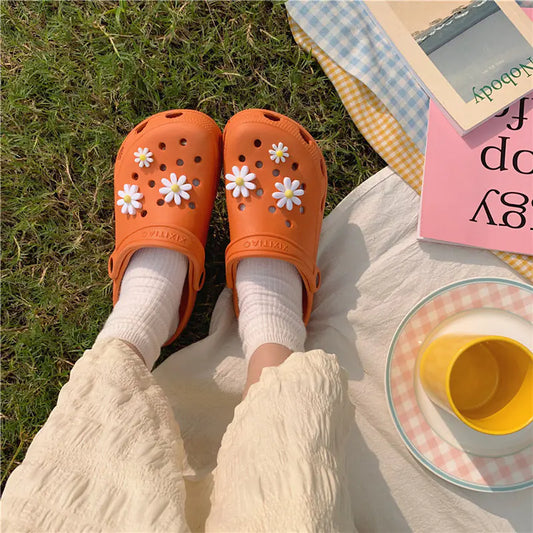 Nurse Summer Floral Flat Beach Slippers
