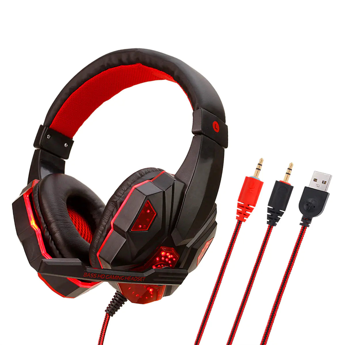 Gaming Headset with LED for Esports and PC Use