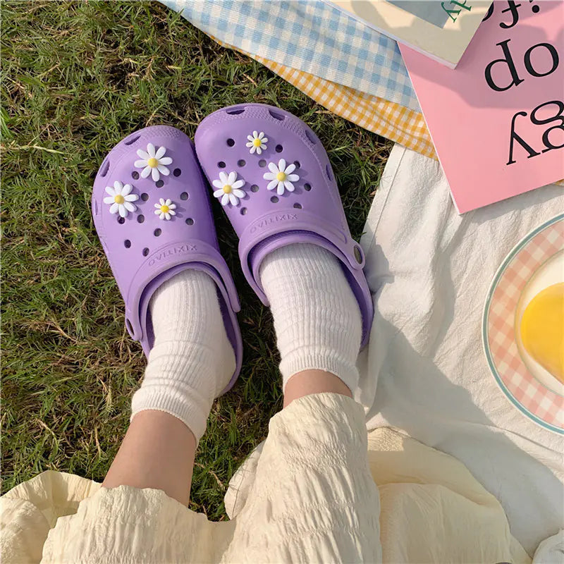Nurse Summer Floral Flat Beach Slippers