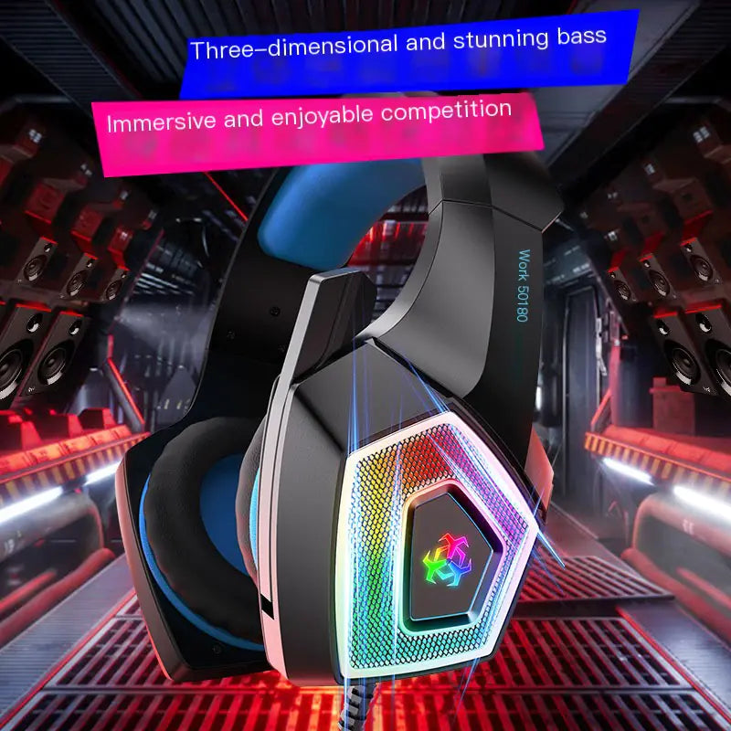 HUNTERSPIDER V1 RGB Wired Gaming Headset for PC