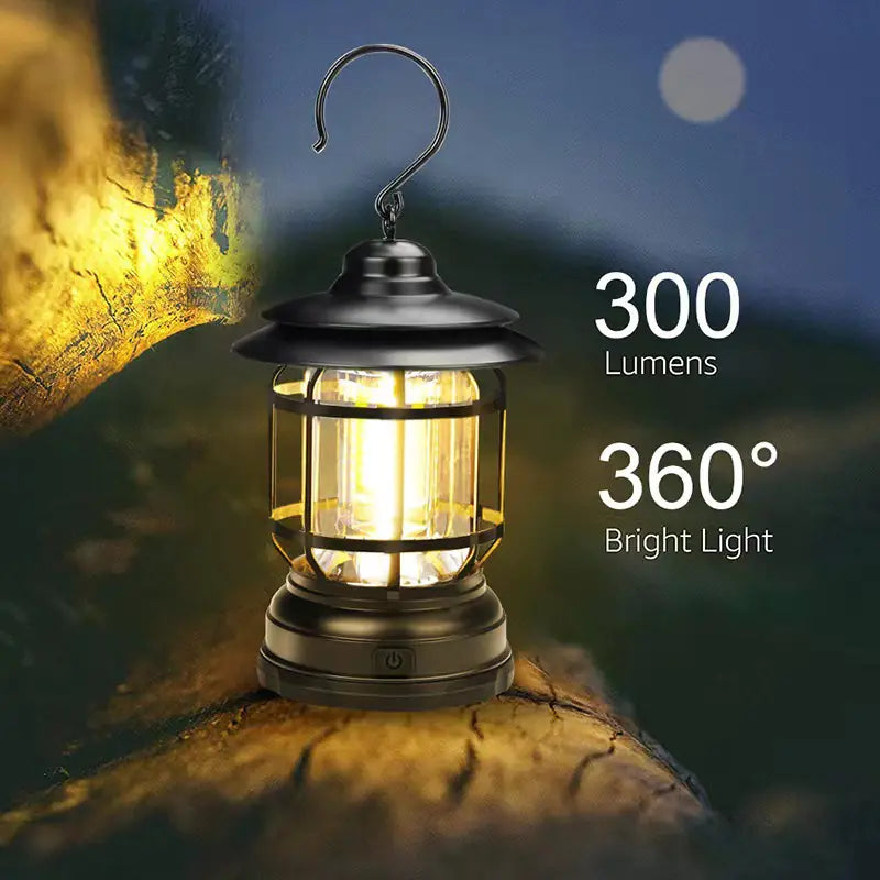 New Vintage Lantern - Outdoor Camping Rechargeable Light