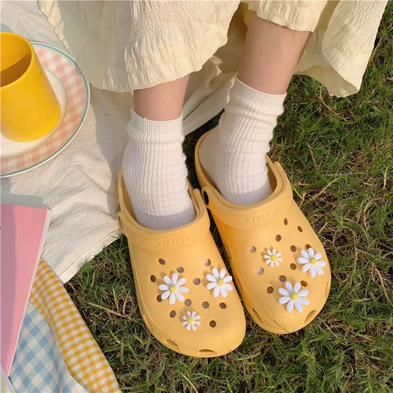 Nurse Summer Floral Flat Beach Slippers