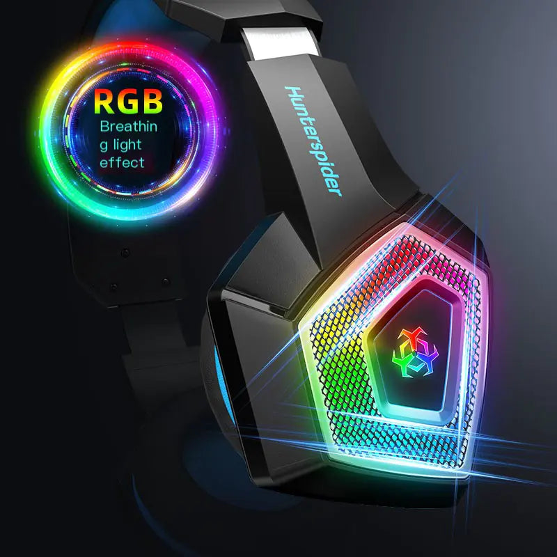 HUNTERSPIDER V1 RGB Wired Gaming Headset for PC